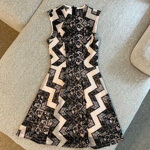 Blush and black burnout dress